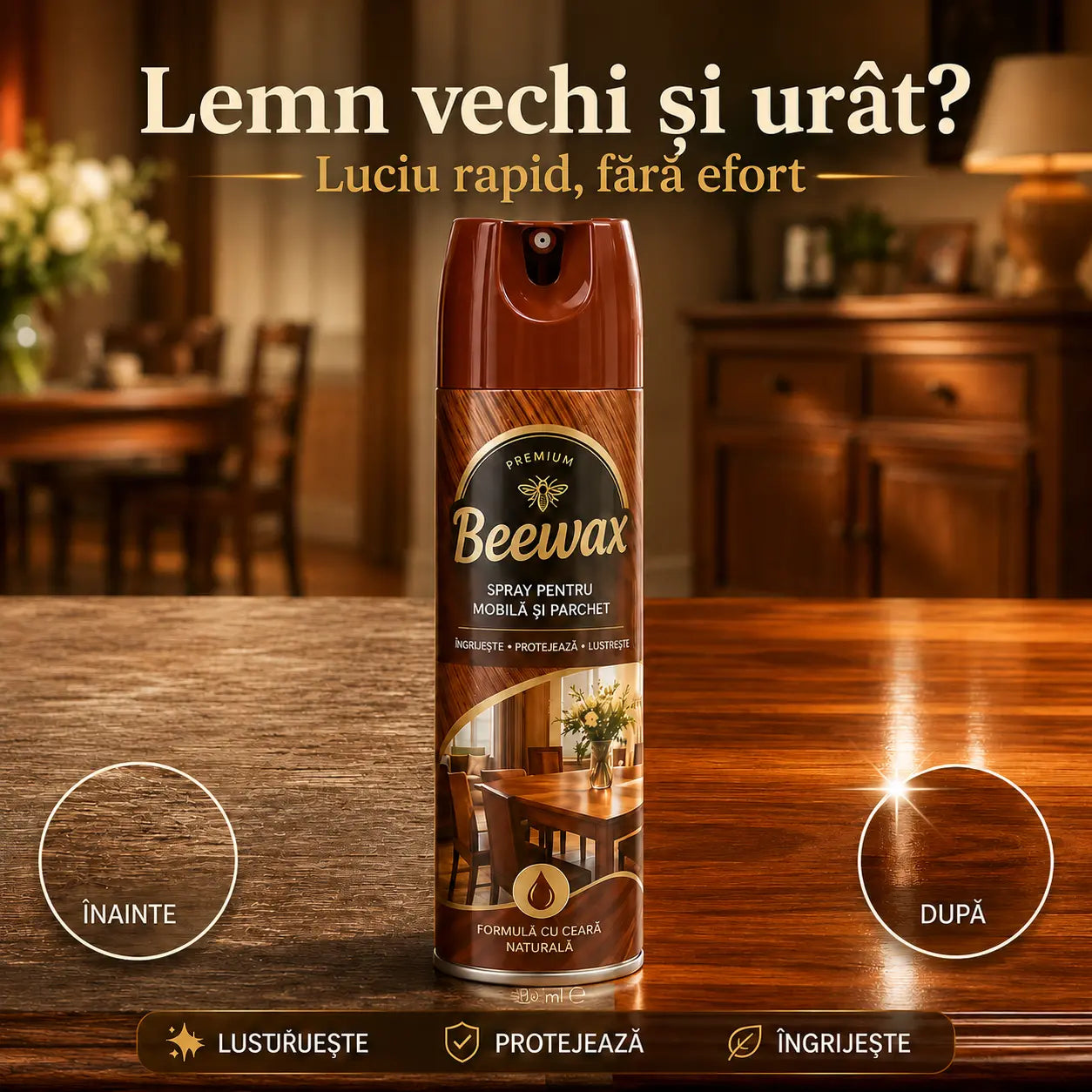 Soluție pentru Lemn și Parchet 750 ml - 1+1 GRATIS